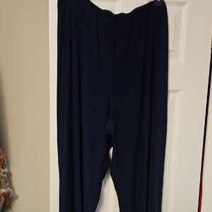 Alex Evenings Navy Wide Leg Pants